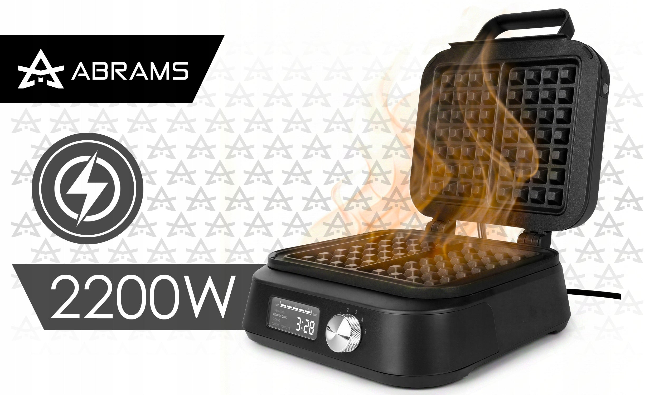 WAFFLE MAKER 2200W 2 LARGE CRISPY WAFFLES TEMP ADJUSTMENT TEFLON COATING Manufacturer code GOFROWNICA 2200W 2 DUŻE CHRUPIĄCE GOFRY