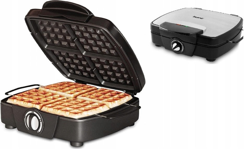WAFFLE MAKER 4 THICK WAFFLES BELGIAN WAFFLES 1200W -ADJUSTABLE