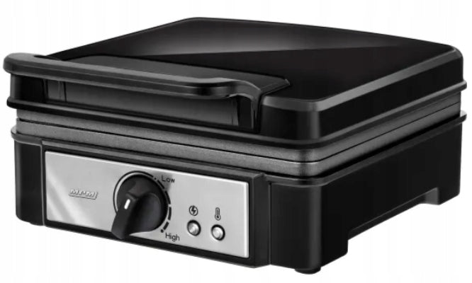 WAFFLE MAKER BLACK HIGH POWER 1400W 2 WAFFLE THERMOSTAT EVEN HEATING Packaging status original