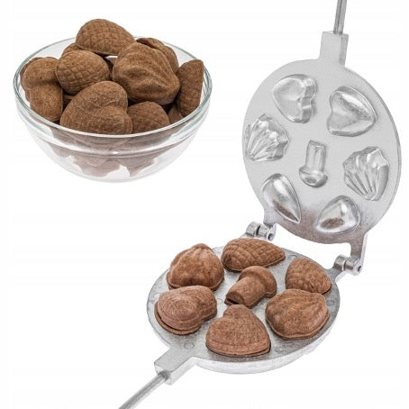 WAFFLE MAKER COOKIE BAKING MOLD HEART SHELL MUSHROOMS NUTS #77