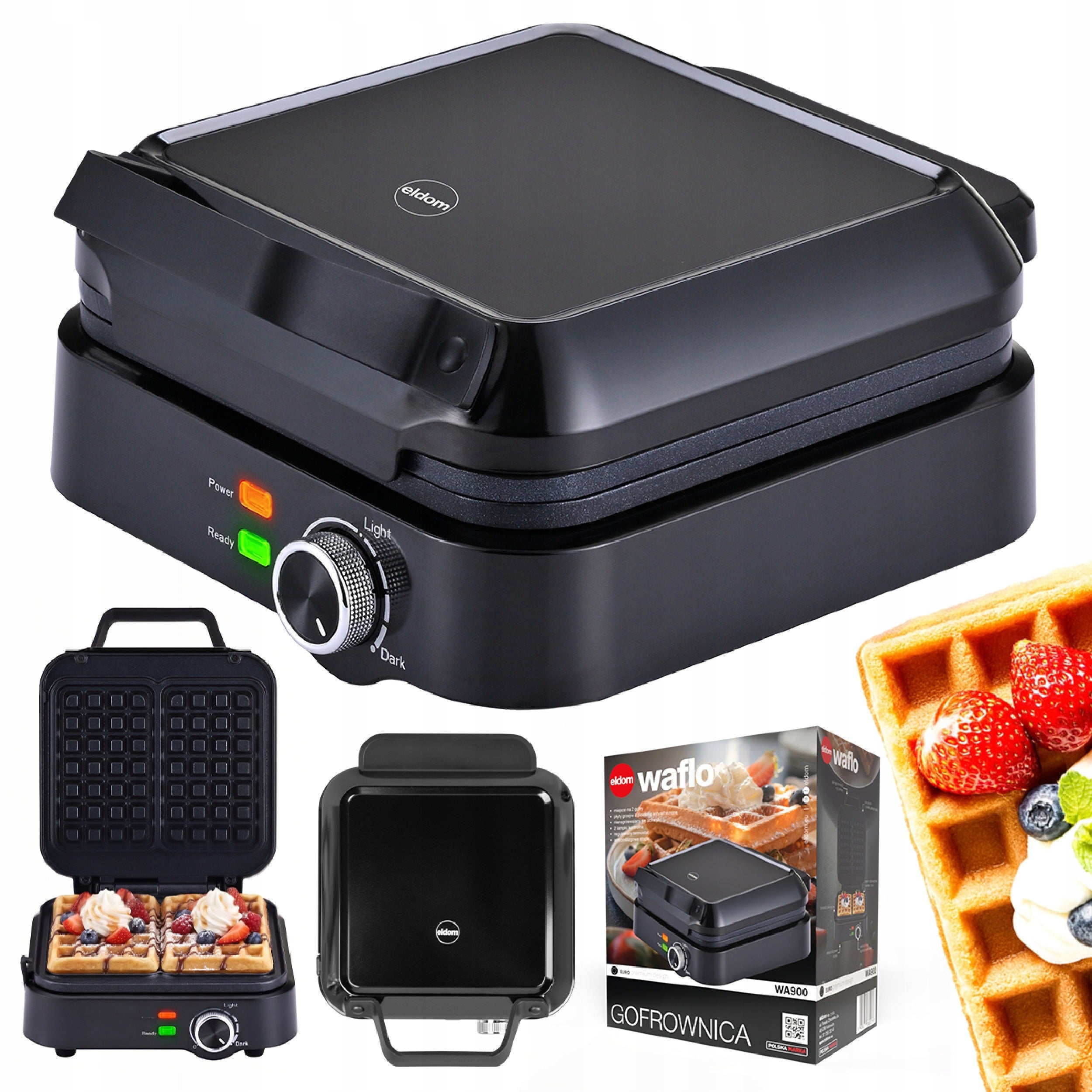 WAFFLE MAKER FOR 2 LARGE WAFFLES TEMPERATURE CONTROL NOT LEAKING MBP 2000W