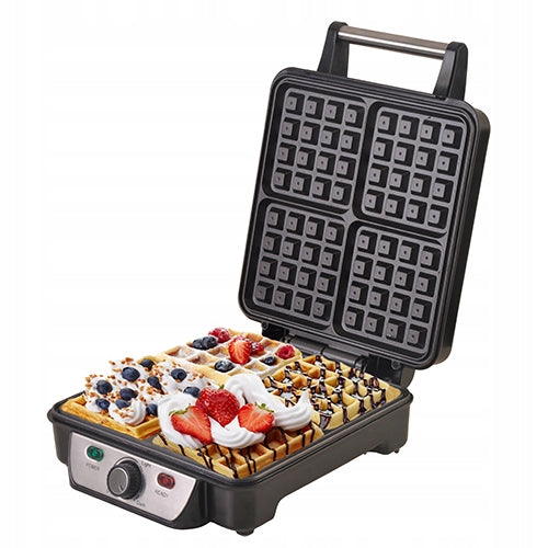 WAFFLE MAKER FOR 4 CRISPY WAFFLES XXL TEMPERATURE CONTROL NON-STICK COATING Power rating 1500 W