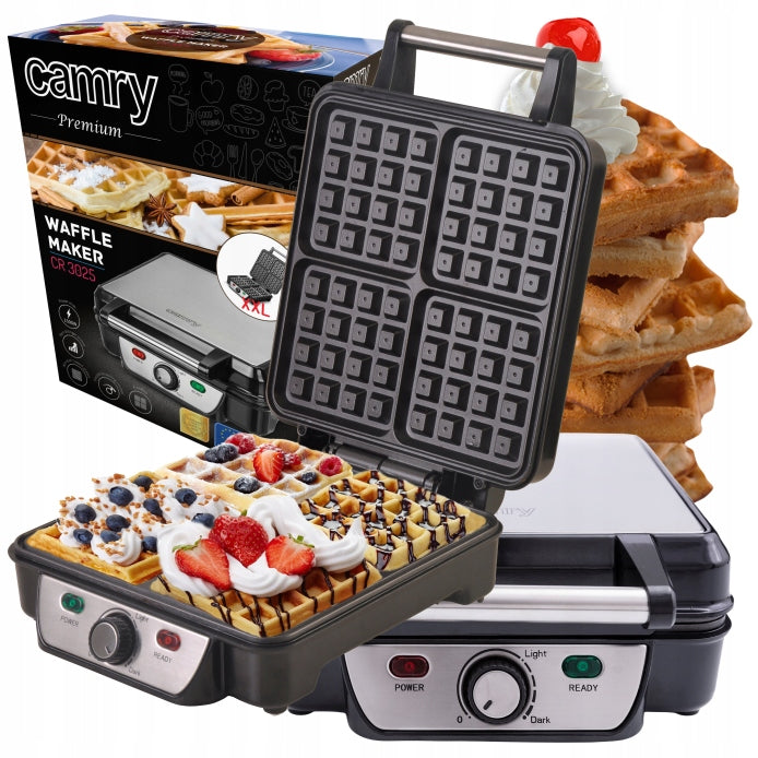 WAFFLE MAKER FOR 4 CRISPY WAFFLES XXL TEMPERATURE CONTROL NON-STICK COATING