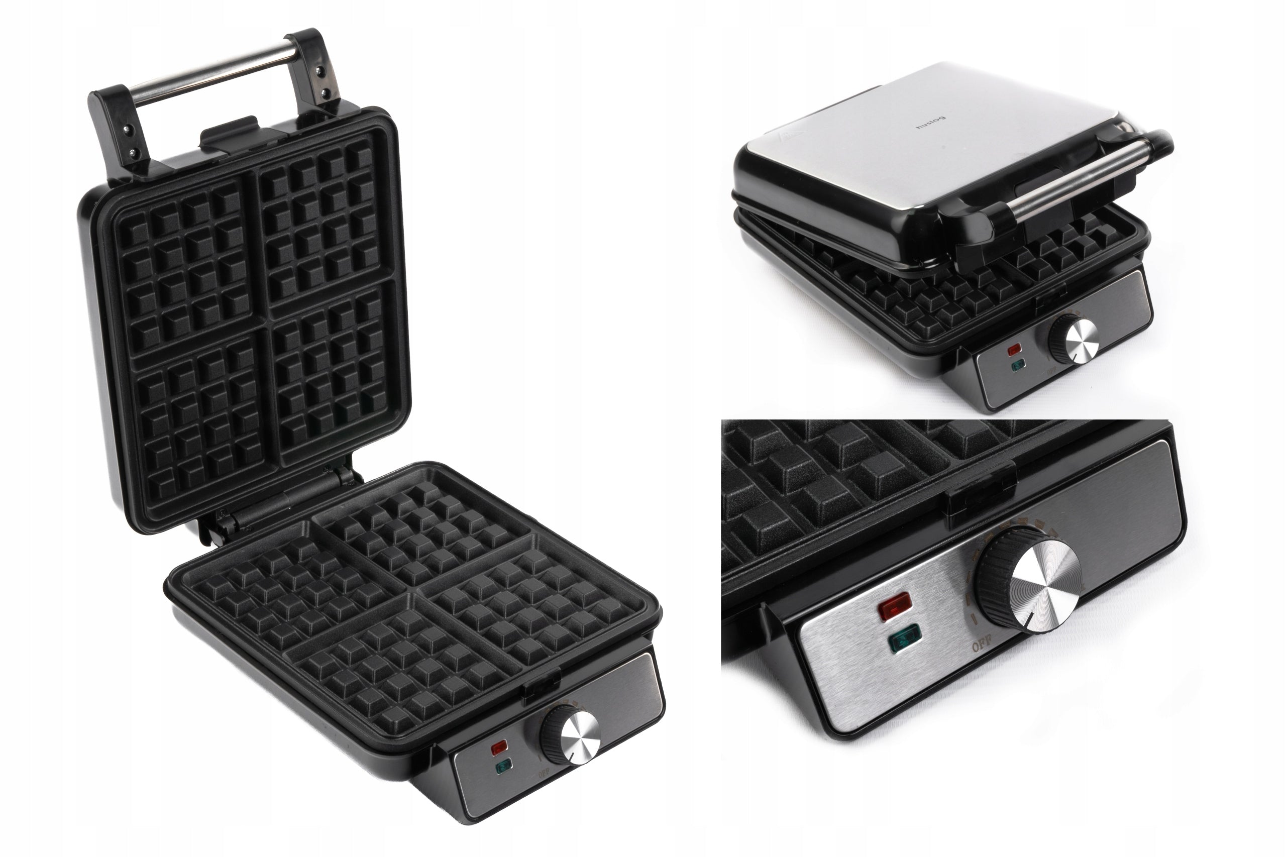 WAFFLE MAKER FOR TASTY 4 CRISPY WAFFLES 1500w HUSLOG