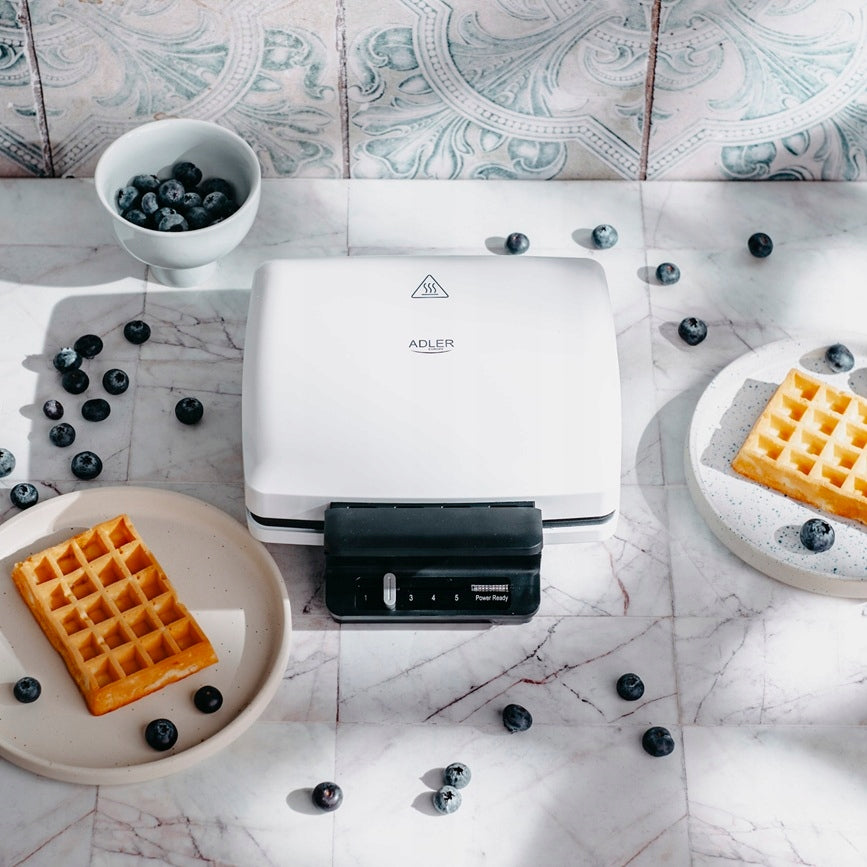 WAFFLE MAKER FOR TWO LARGE PUSZYTSE CRISPY WAFFLES XXL 1800W NON-STICK ADLER EAN (GTIN) 5905575906410