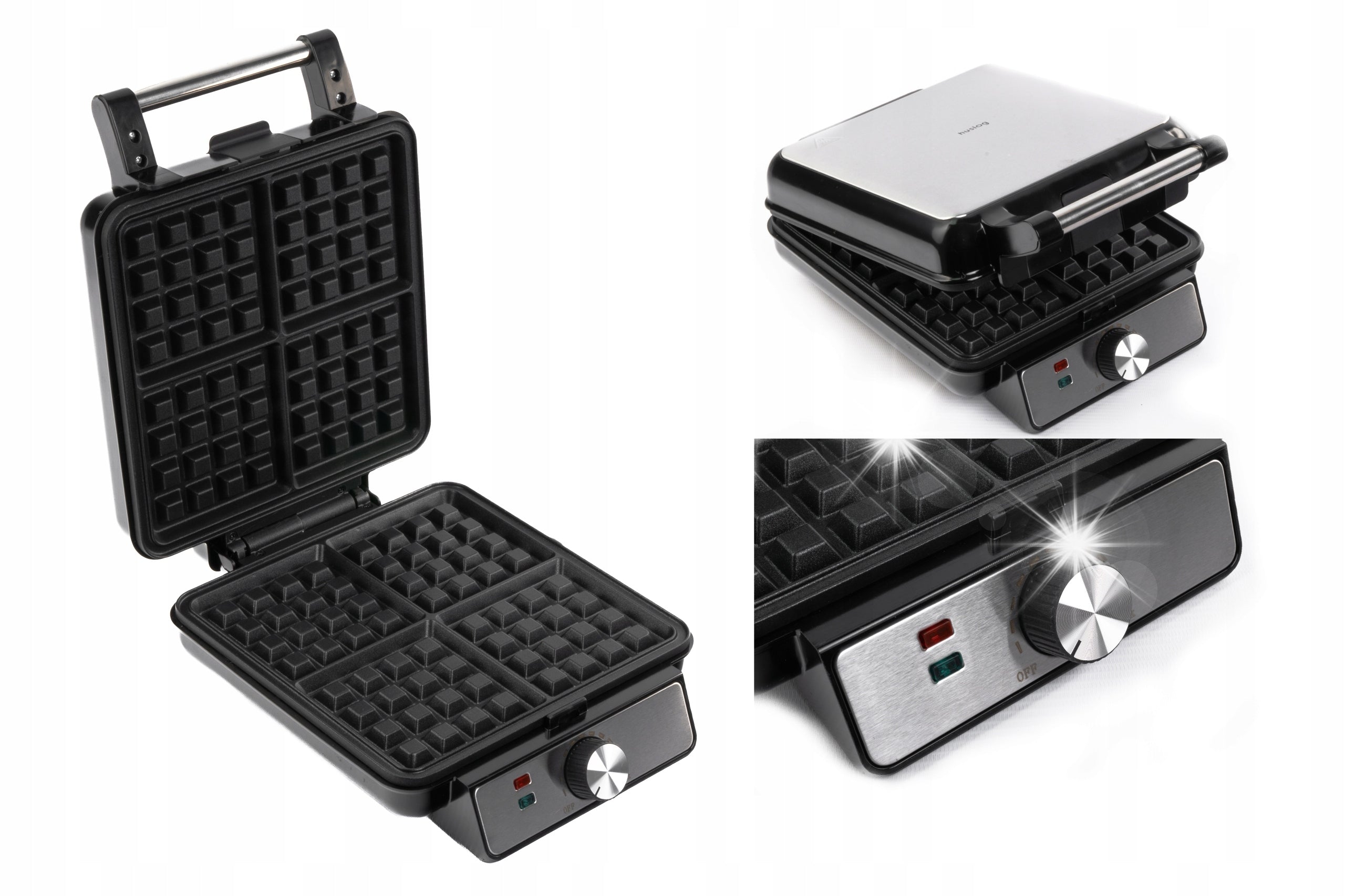 WAFFLE MAKER HUSLOG HUS1031 1500W XXL 4 WAFFLE LED TEMPERATURE CONTROL