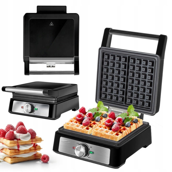 WAFFLE MAKER LARGE NON-STICK TEMPERATURE CONTROL STRONG 1600W