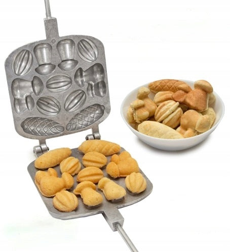 WAFFLE MAKER TOASTER COOKIE MOLD CONES MUSHROOM PEANUTS #74 Manufacturer code FORMA MIX