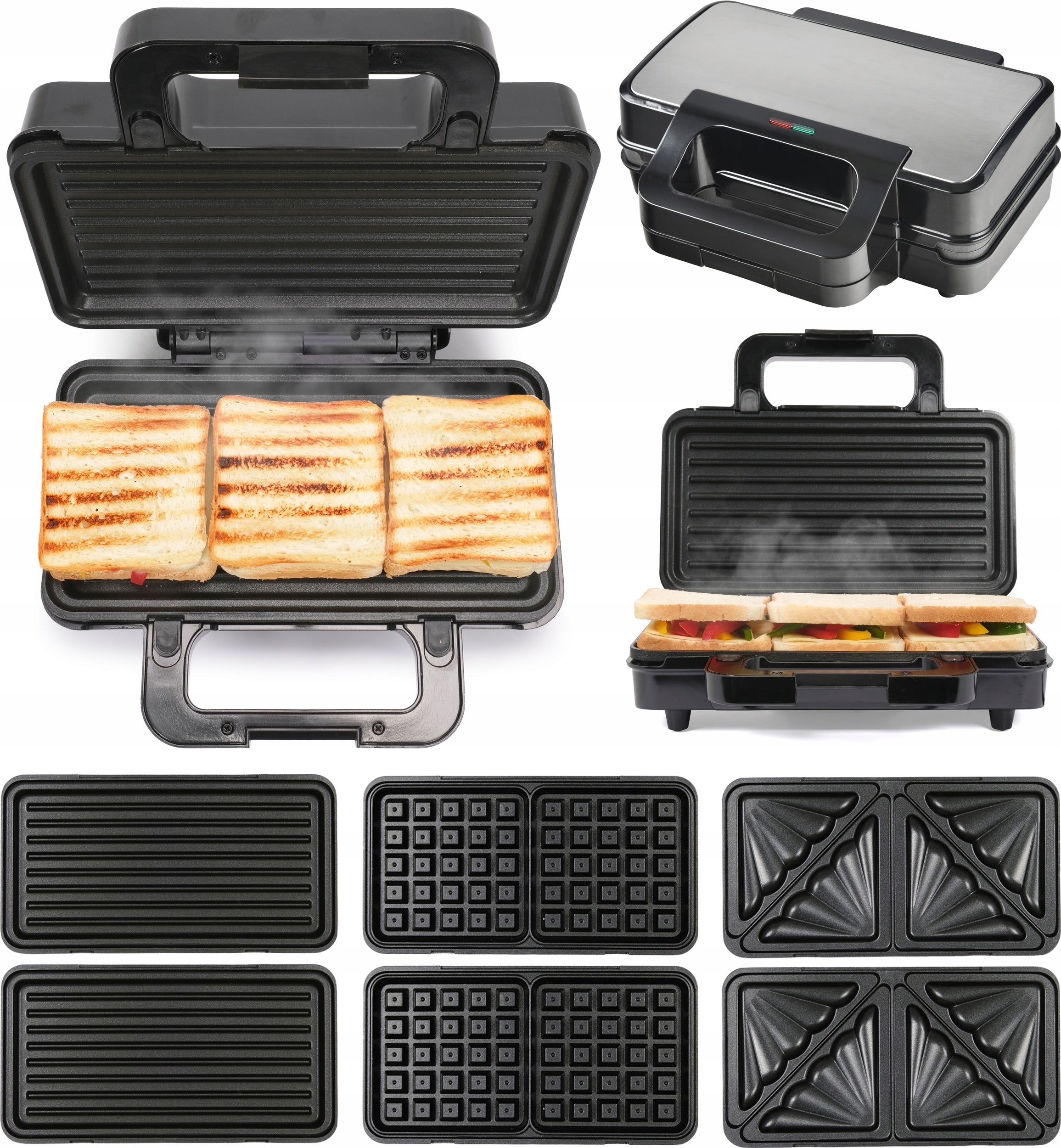 WAFFLE MAKER TOASTER Lund black 900 W Power rating 900 W