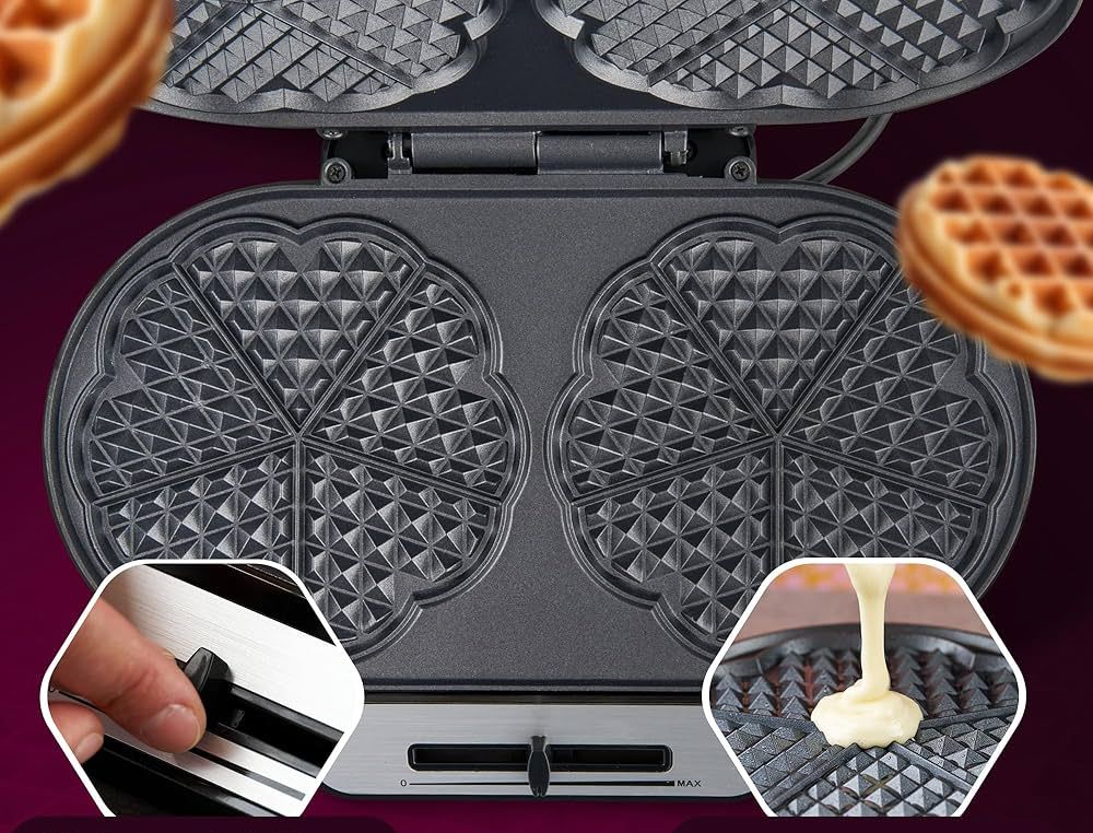 WAFFLE MAKER WAFFLES TOASTER GRILL STRONG 1200W Brand Clatronic