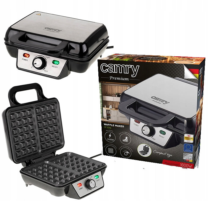 WAFFLE MAKER XXL 2 COMPACT WAFFLES ADJUSTABLE LARGE CAMRY CR 3046 1600W Brand Camry