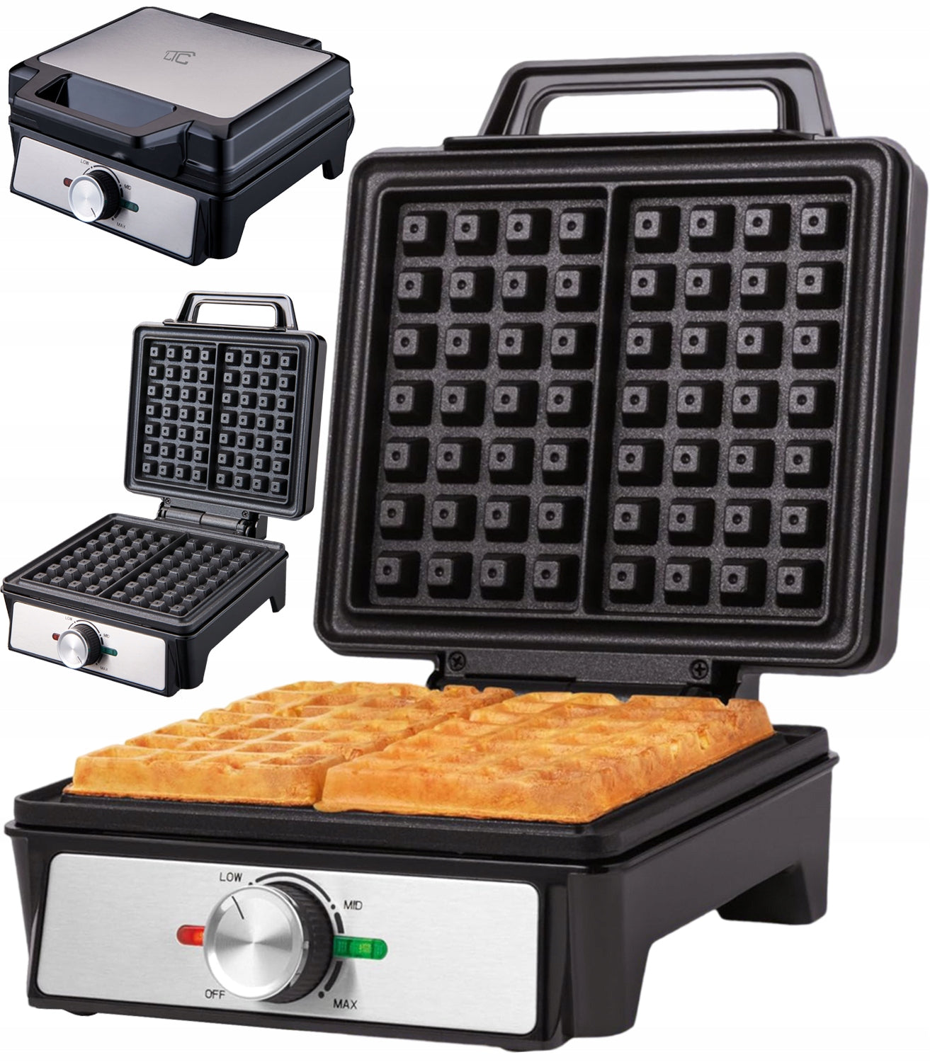 WAFFLE MAKER XXL 2 WAFFLES WITH TEMPERATURE CONTROL FLUFFY CRISPY WAFFLES Power rating 1600 W