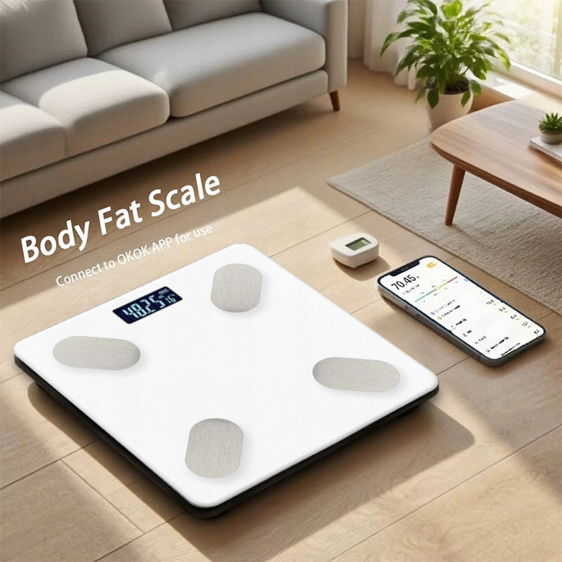 WAGA ŁAZIENKOWA BLUETOOTH SMART 25w1 180Kg ANALITYCZNA INTELIGENTNA Biały Packaging status original