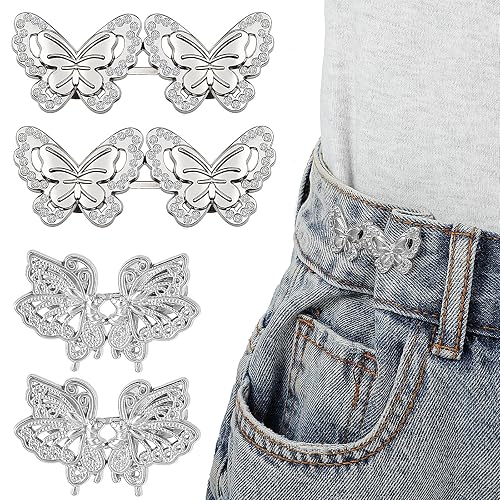 WAIST TENSIONER BUTTERFLY ADJUSTABLE SET OF 4 PCS BUTTON BUCKLE FOR TROUSERS