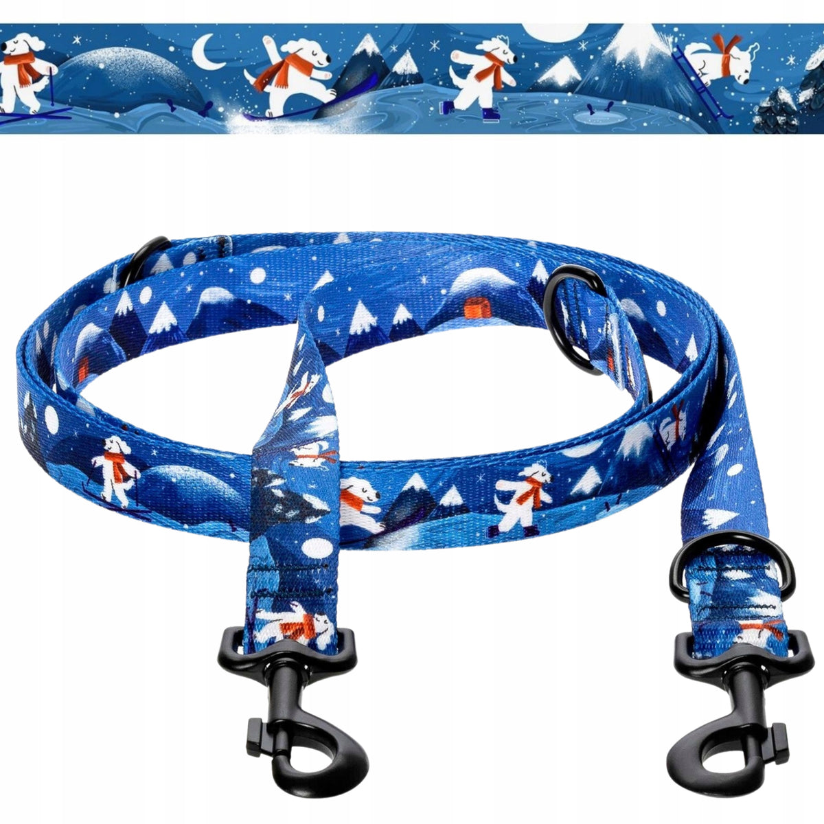 WALKING LEASH adjustable 300 cm for dog up to 20 kg Ukory CHRISTMAS pattern