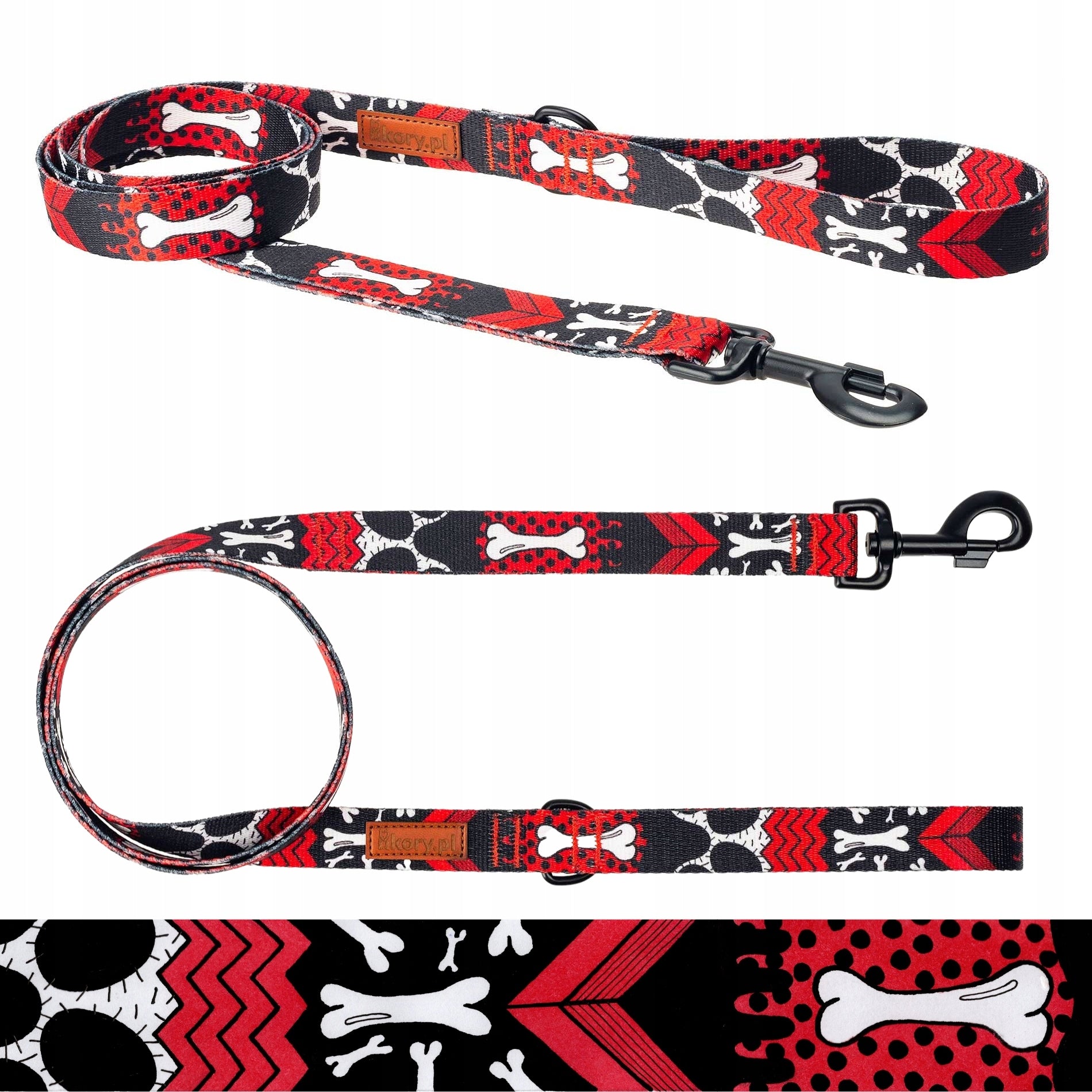 WALKING Town LEASH small dog up to 6 kg 180 cm Ukory RED in cubes