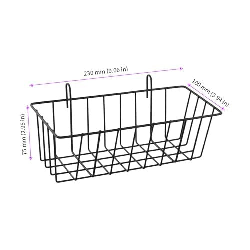 WALL BASKET MESH METAL BLACK 23X10CM SET OF 6 PCS. for home Manufacturer code Bez marki