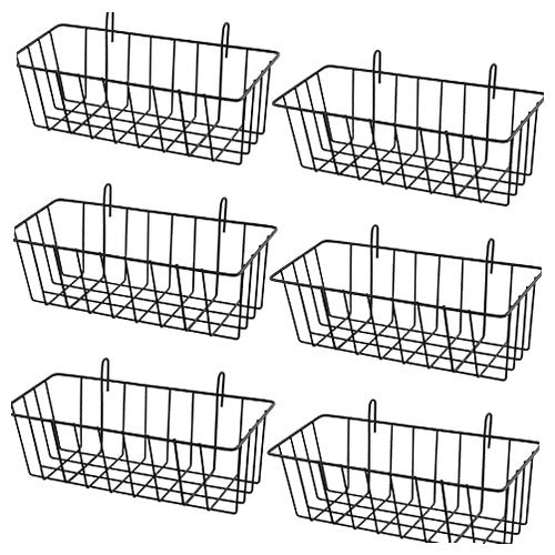 WALL BASKET MESH METAL BLACK 23X10CM SET OF 6 PCS. for home