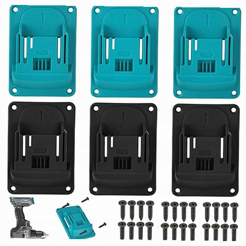 WALL BRACKETS FOR TOOLS MOCK-UP 18V SET OF 6 PIECES BLACK GREEN