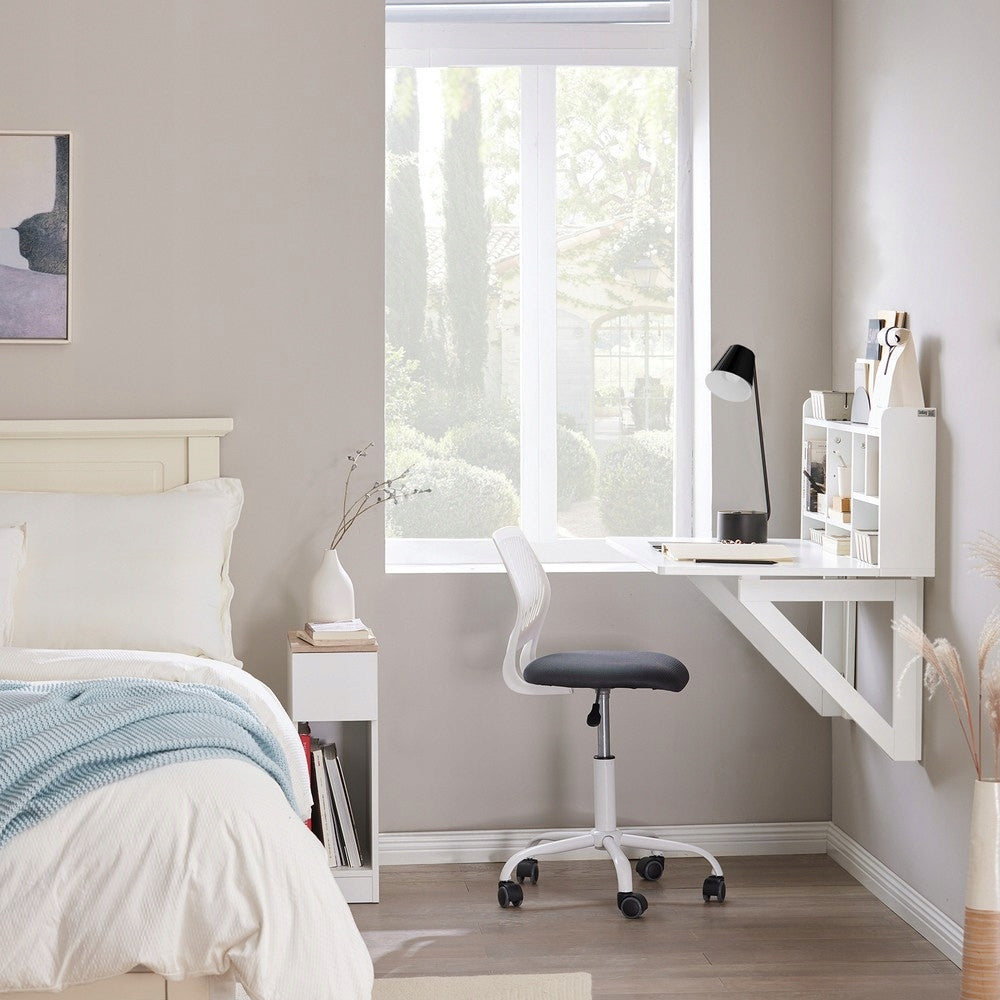 WALL DESK HANGING Folding with Shelf Loft White MDF 90x60x78 cm Packaging status original