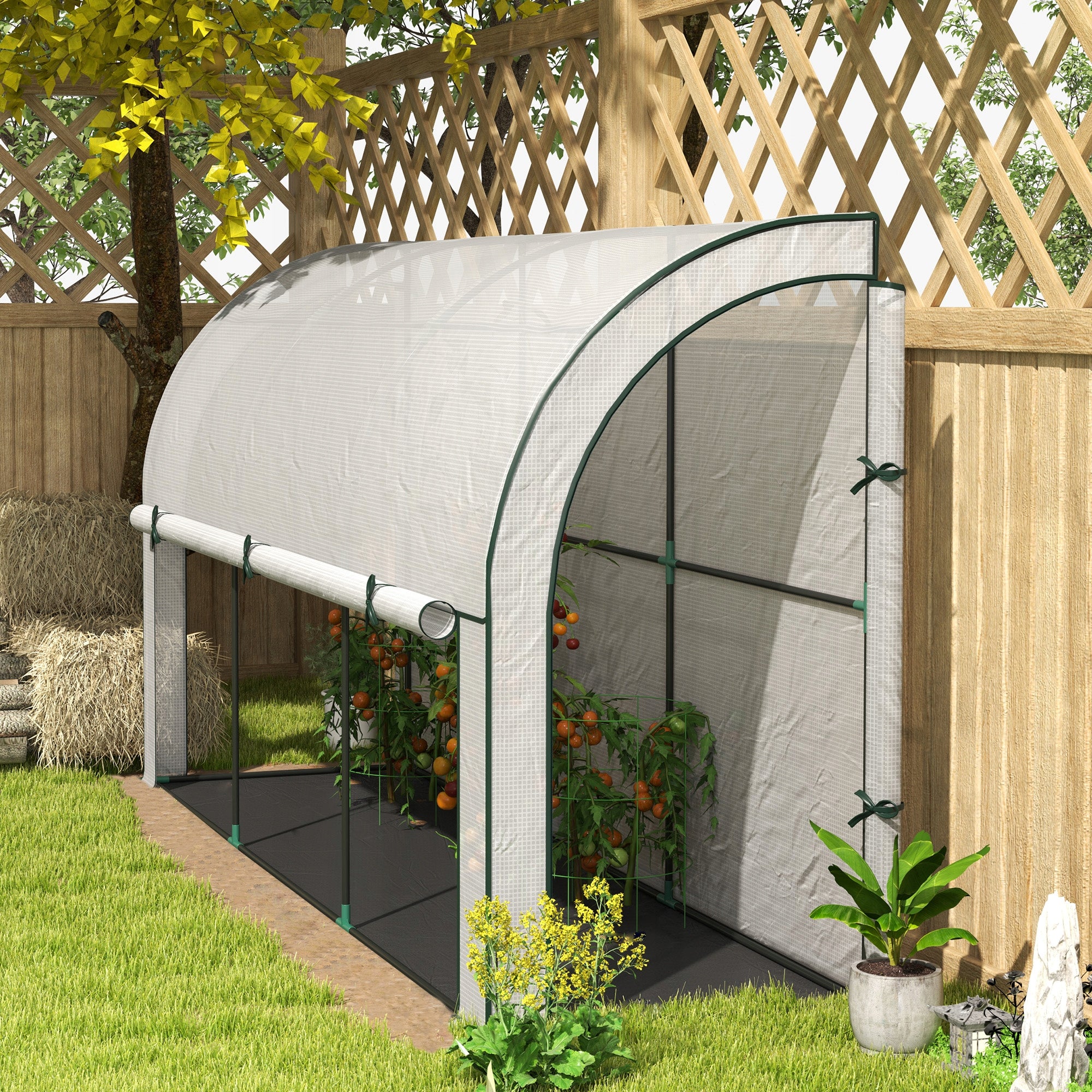 WALL GREENHOUSE, FLOWERBED AVAILABLE, PLASTIC TARPAULIN, 300X80X157 CM Manufacturer code 0743085259245