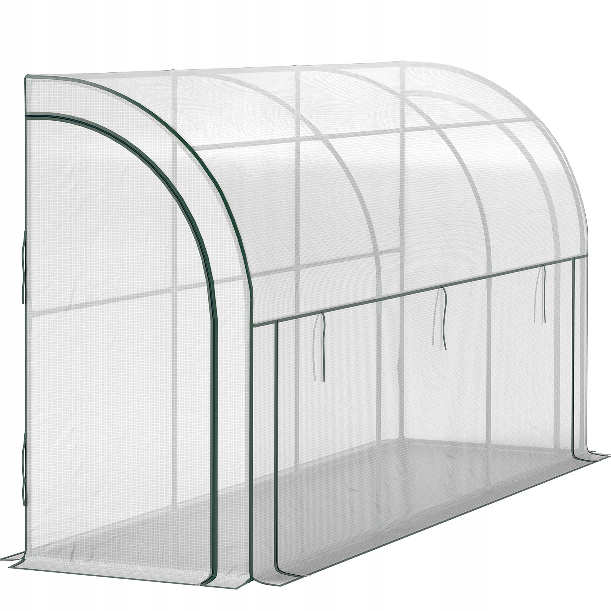 WALL GREENHOUSE, FLOWERBED AVAILABLE, PLASTIC TARPAULIN, 300X80X157 CM