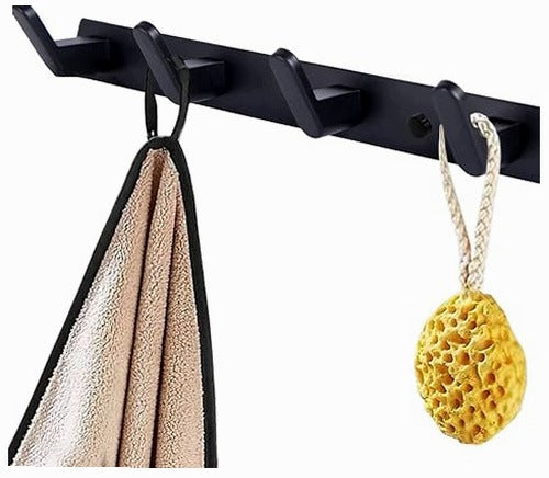 WALL HANGER 4 ALUMINUM HOOKS FOR BATHROBE TOWEL COATS