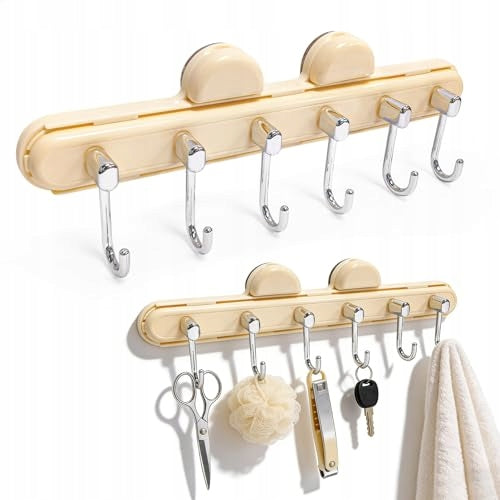 WALL HANGER 6 HOOKS SELF-ADHESIVE WITHOUT DRILLING ABS BEDROOM Brand no brand