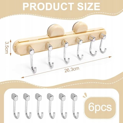 WALL HANGER 6 HOOKS SELF-ADHESIVE WITHOUT DRILLING ABS BEDROOM Manufacturer code Bez marki