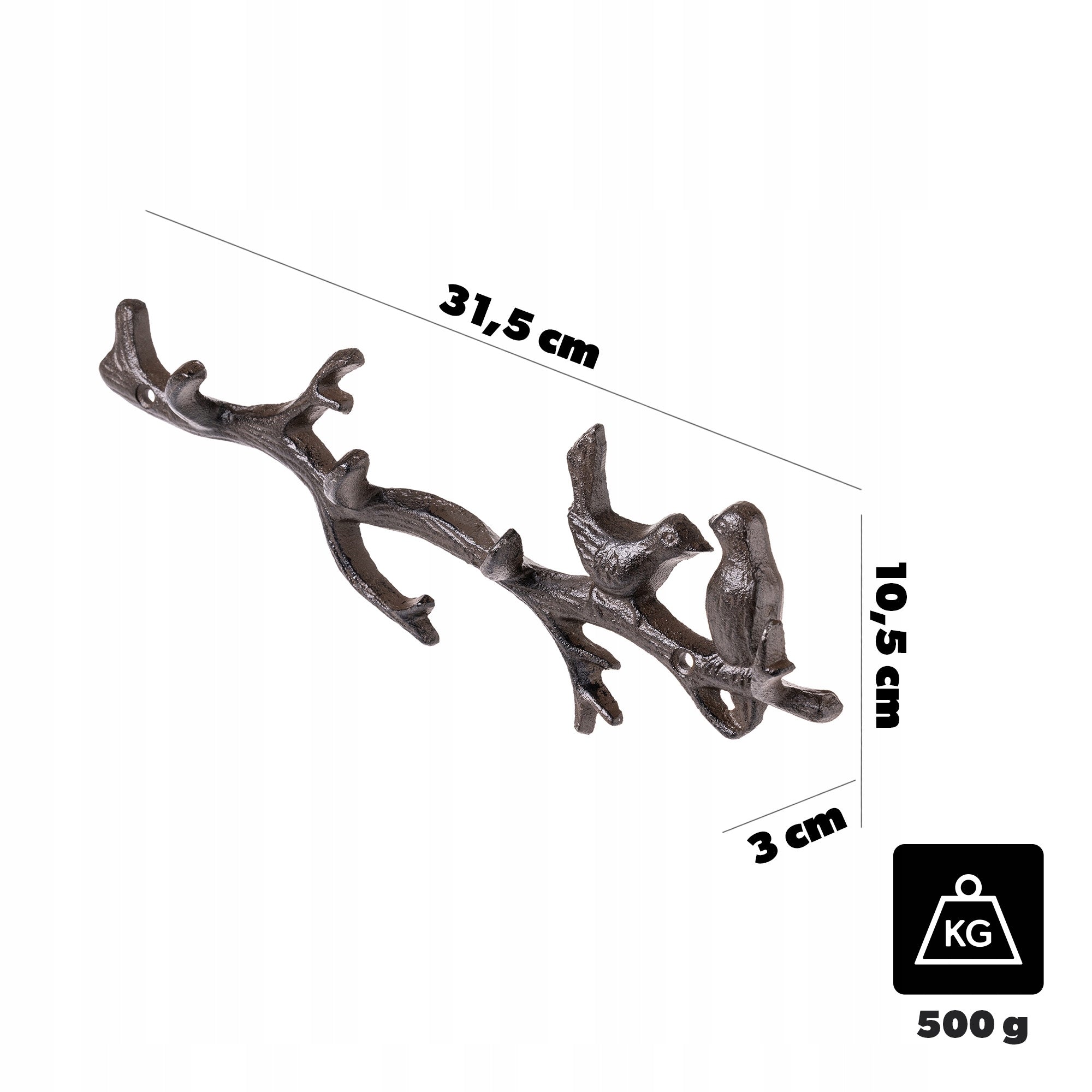 WALL HANGER CAST IRON CLOTHES HOOK JACKETS TOWELS DECORATIVE WALL Manufacturer code K16565