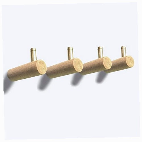 WALL HANGER WOODEN BRASS MINIMALIST FOR CLOTHES COATS