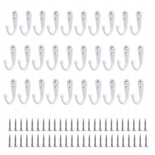 WALL HANGERS METAL WHITE FOR CLOTHES COATS 30 PCS METAL Brand no brand