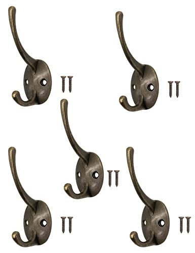 WALL HOOKS ANTIQUE VINTAGE METAL BROWN FOR TOWEL CLOTHES 5 PCS. Manufacturer code SWC5908201322875