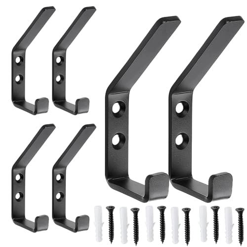 WALL HOOKS BLACK METAL 6 PIECES FOR CLOTHES ACOUSTIC PANELS Brand no brand