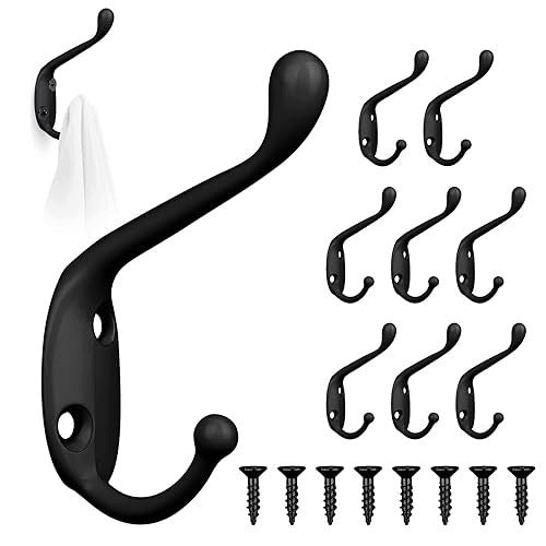 WALL HOOKS BLACK METAL RETRO SET OF 8 PIECES FOR CLOTHES KEYS Brand no brand