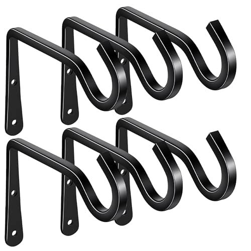 WALL HOOKS FOR FLOWERBED METAL BLACK MINIMALIST FOR GARDEN 6 PCS Brand no brand