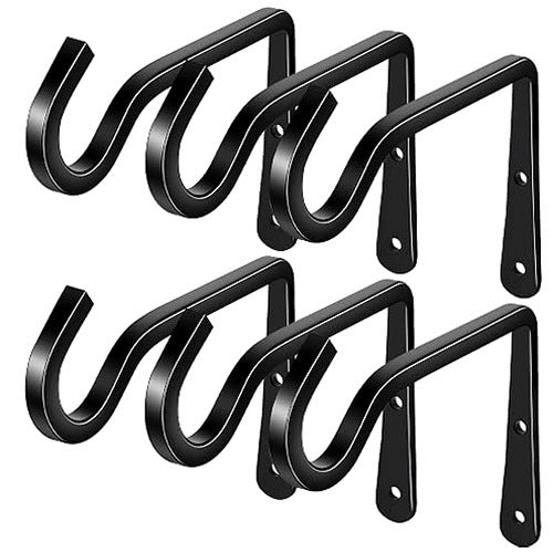 WALL HOOKS FOR FLOWERBED METAL BLACK MINIMALIST FOR GARDEN 6 PCS