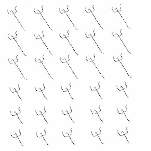 WALL HOOKS FOR PERFORATED PLATES SET OF 50 PIECES STAINLESS STEEL