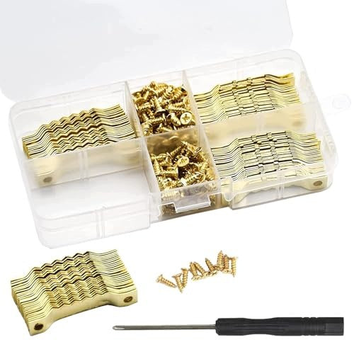 WALL HOOKS GOLD SET OF 100PCS SCREWS PHOTO FRAMES METAL Brand no brand