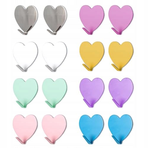 WALL HOOKS HEART SELF-ADHESIVE STAINLESS STEEL FOR CHILDREN 24 PCS. Brand no brand