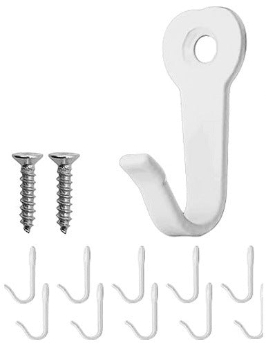 WALL HOOKS METAL VINTAGE SET OF 10 PCS SCREWS FOR PAINTINGS METAL
