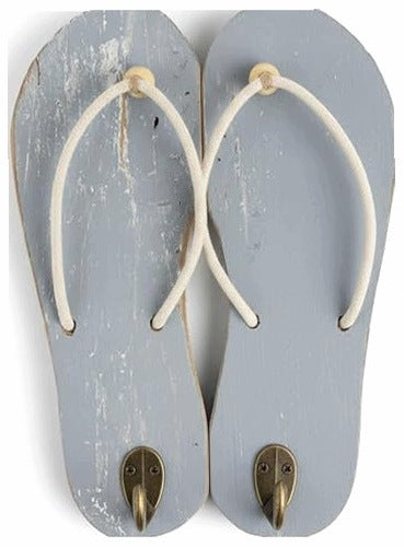 WALL HOOKS SEA SANDALS SHABBY CHIC MDF DECORATION FOR HOME 2 PCS.