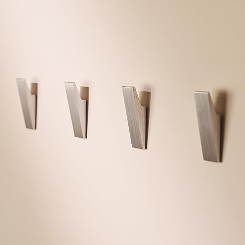 WALL HOOKS SELF ADHESIVE ALUMINUM BLACK FOR BATHROOM 4 PCS Brand no brand