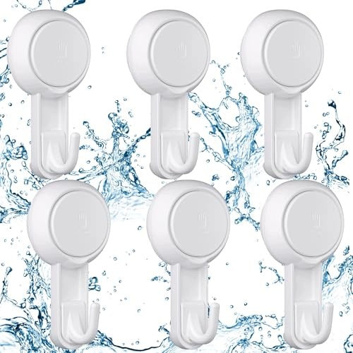 WALL HOOKS SELF ADHESIVE SILICONE FOR BATHROOM SET OF 6 PCS Silicone Brand no brand