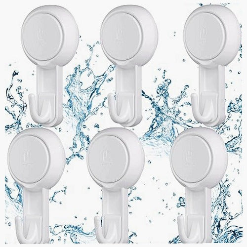 WALL HOOKS SELF ADHESIVE SILICONE FOR BATHROOM SET OF 6 PCS Silicone