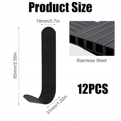 WALL HOOKS SELF-ADHESIVE STAINLESS STEEL WATERPROOF BATHROOM 12 PCS Manufacturer code Bez marki