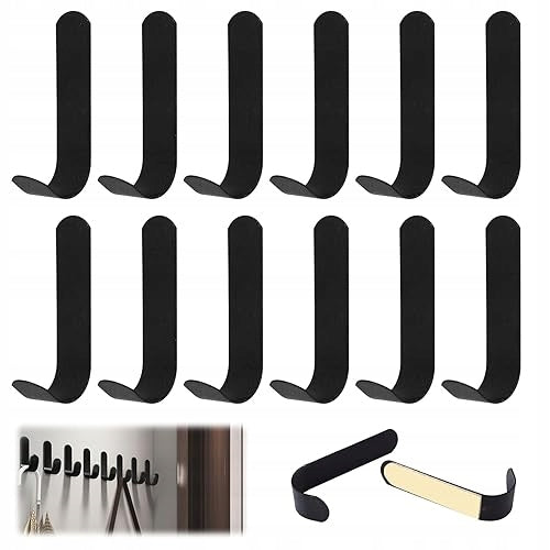 WALL HOOKS SELF-ADHESIVE STAINLESS STEEL WATERPROOF BATHROOM 12 PCS
