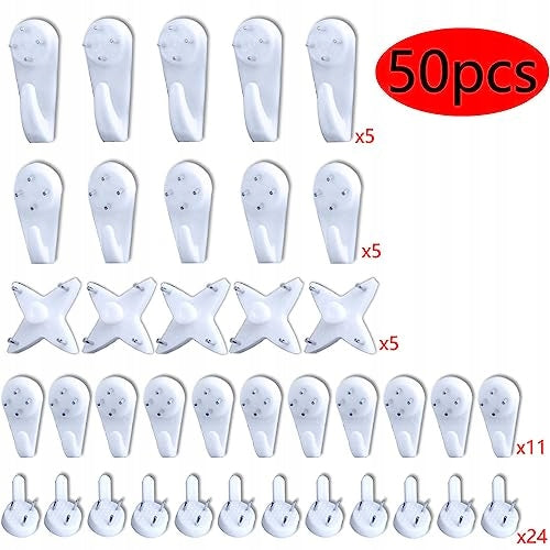 WALL HOOKS SET OF 50 PIECES FOR MIRROR IMAGES INVISIBLE INSTALLATION Manufacturer code Bez marki