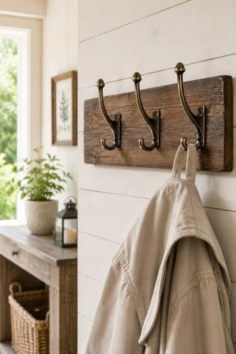 WALL HOOKS VINTAGE CAST IRON BRASS CLOTHES HATS SET OF 3 Manufacturer code SWC5908201323032