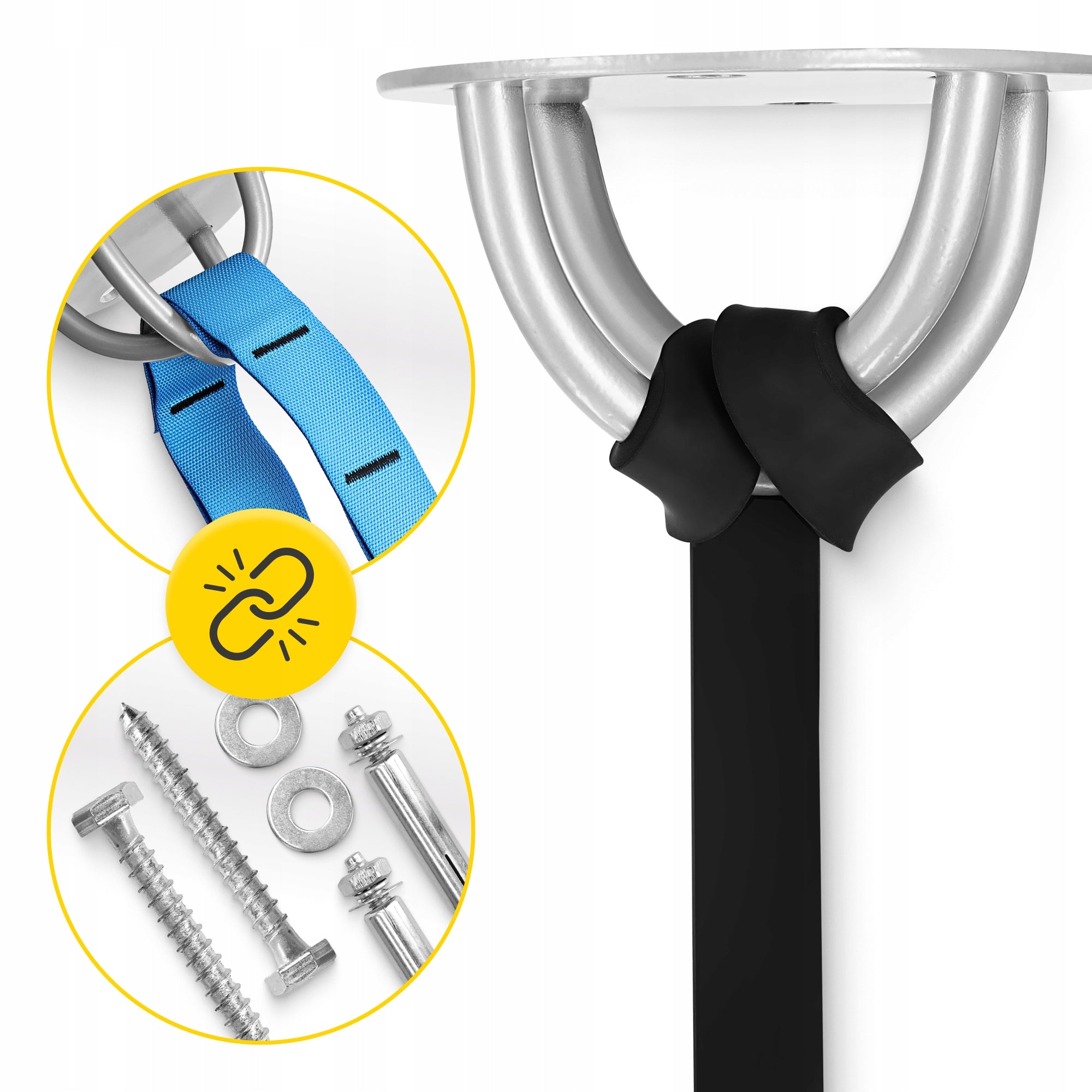 WALL MOUNT CEILING FOR TRAINING BELT ROPES METAL DURABLE Length 208 cm